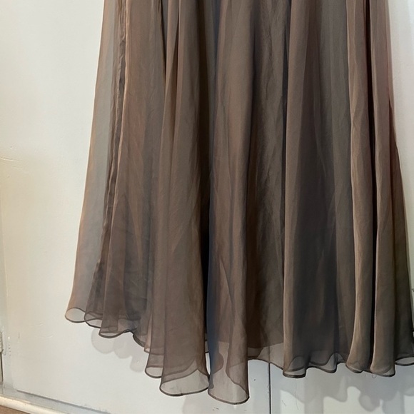 NWT La Femme Illusion Lace Chiffon Embroidered Floor Length Formal Gown A-Line - Picture 6 of 10